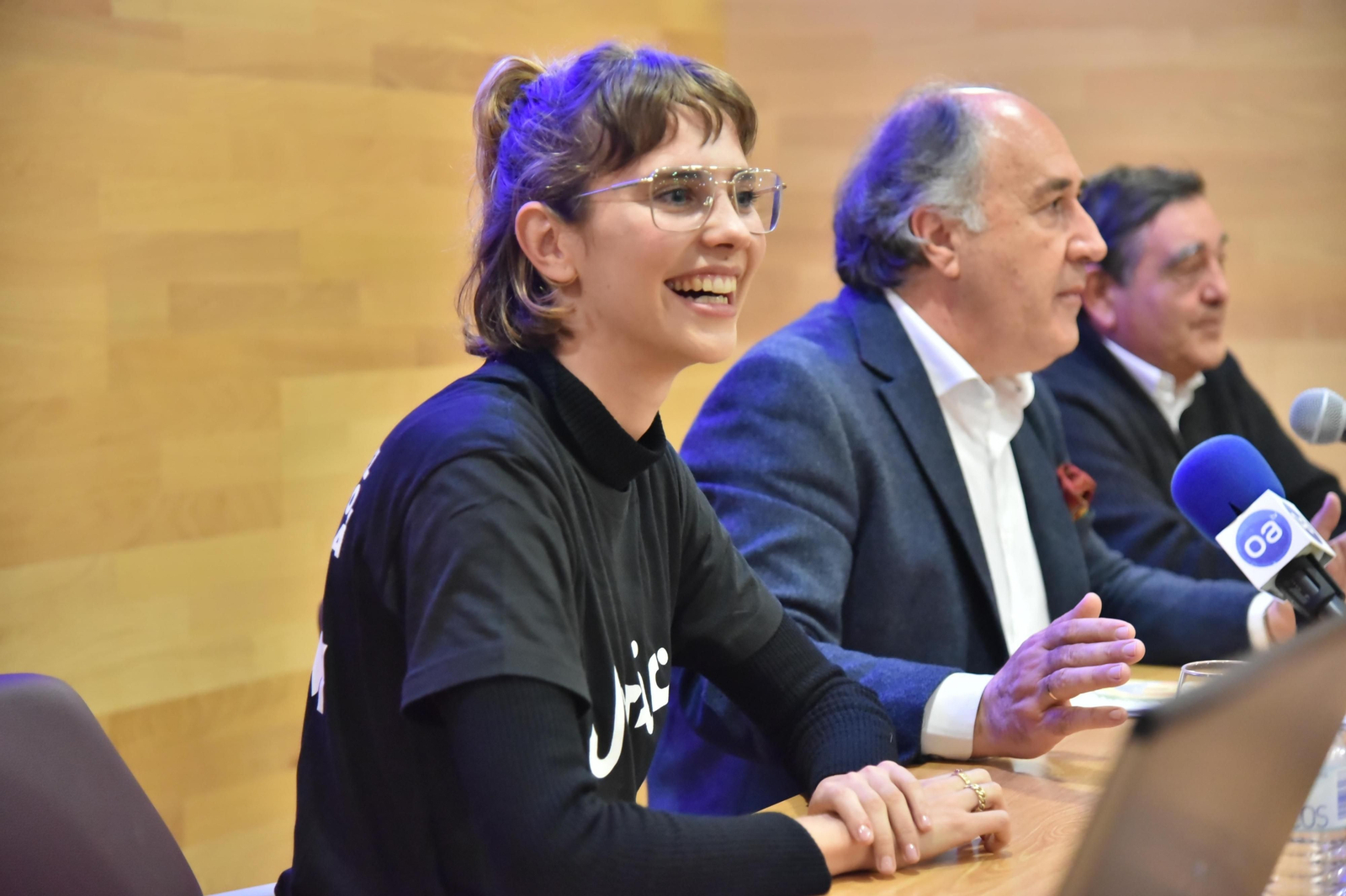 Brisa Fenoy, José Ignacio Landaluce y Rafael Fenoy, ayer en la presentación del documental.