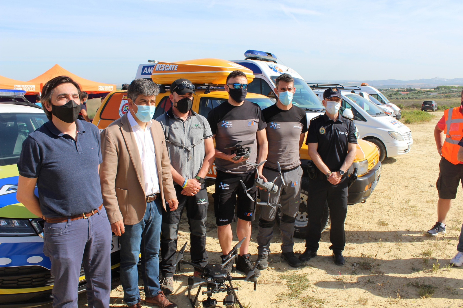 Participantes en la jornada formativa con drones en Montilla.