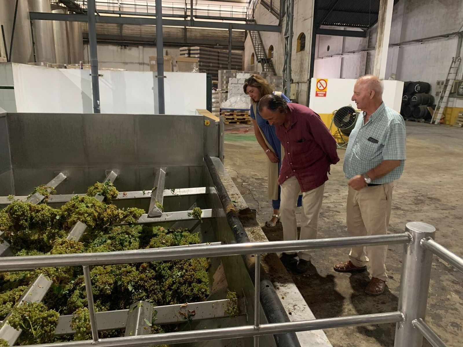 El alcalde de Chiclana visita la Cooperativa de Viticultores con el inicio de la vendimia