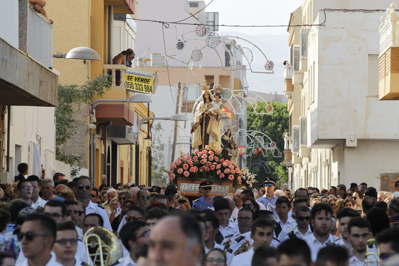 Fotogalería cucaña y procesión Fiestas Santa Ana Roquetas de Mar