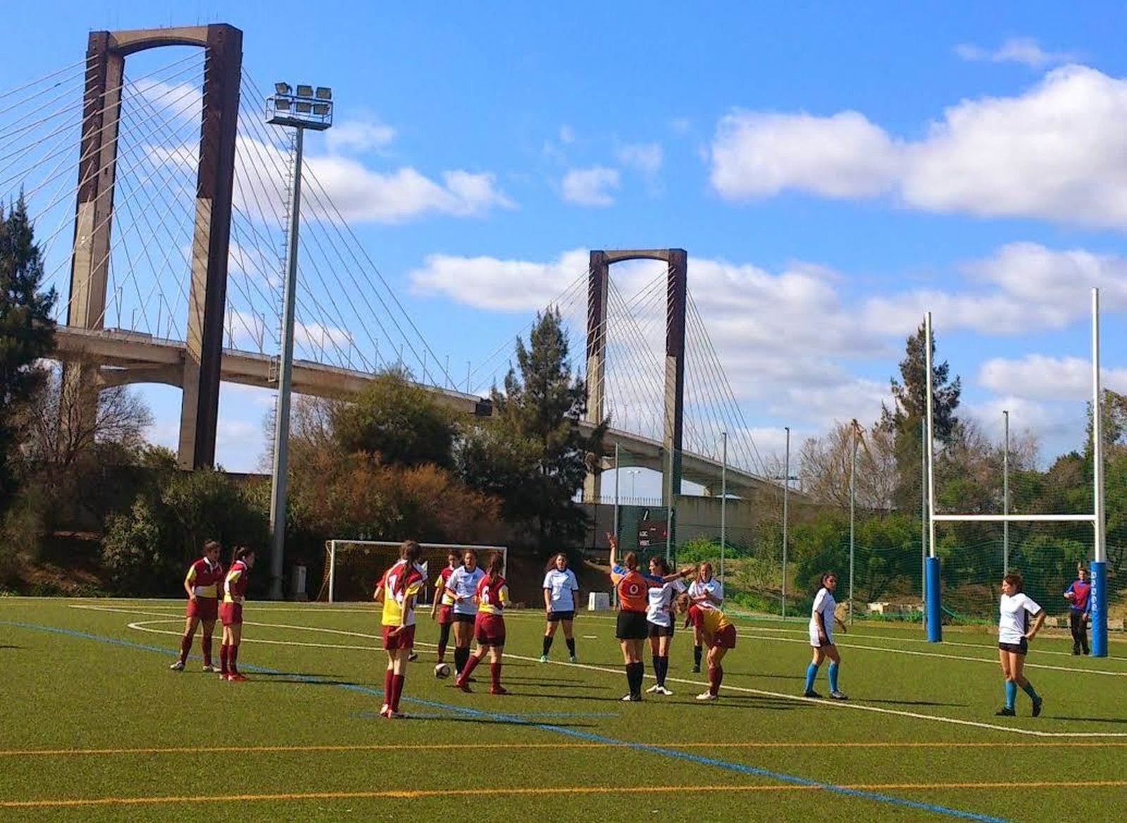 Jugadoras de rugby universitario.