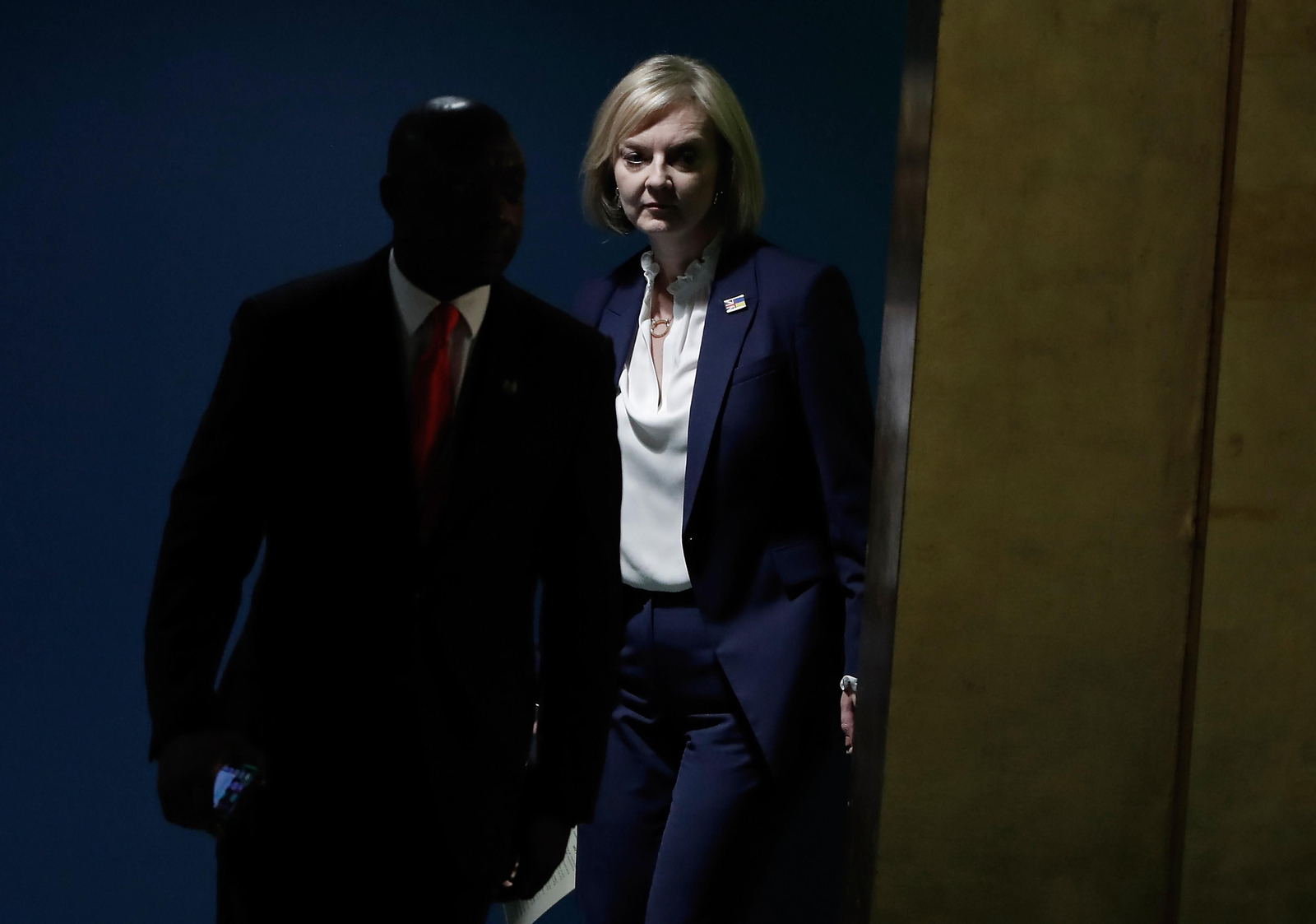 La primera ministra británica, Liz Truss, en la sede de la ONU en Nueva York.