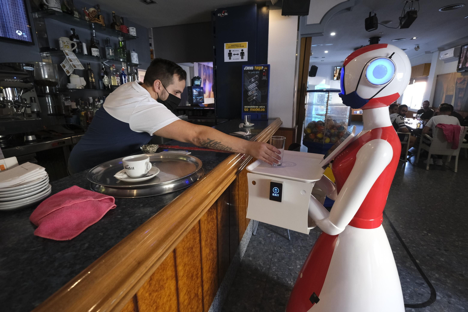 Fotogalería de Herbelita, la robot camarera de El Alquián.