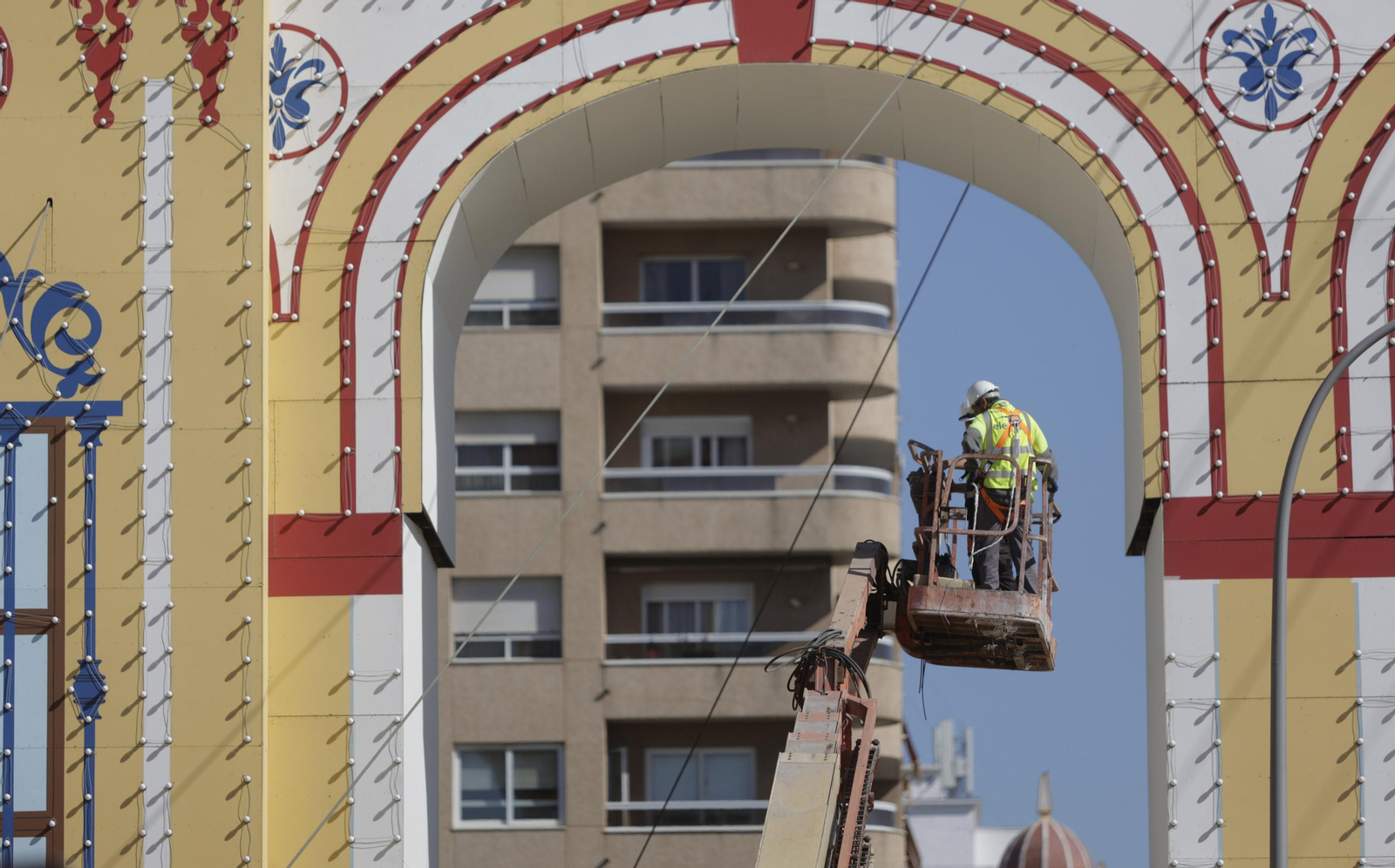 Imágenes de los preparativos de la Feria de Abril