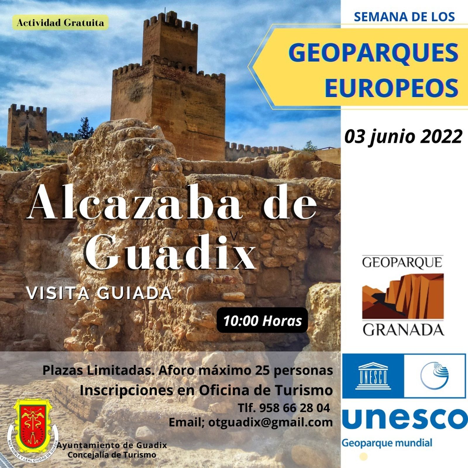 Actividades gratuitas en Guadix con motivo de la VI Semana de Geoparques Europeos