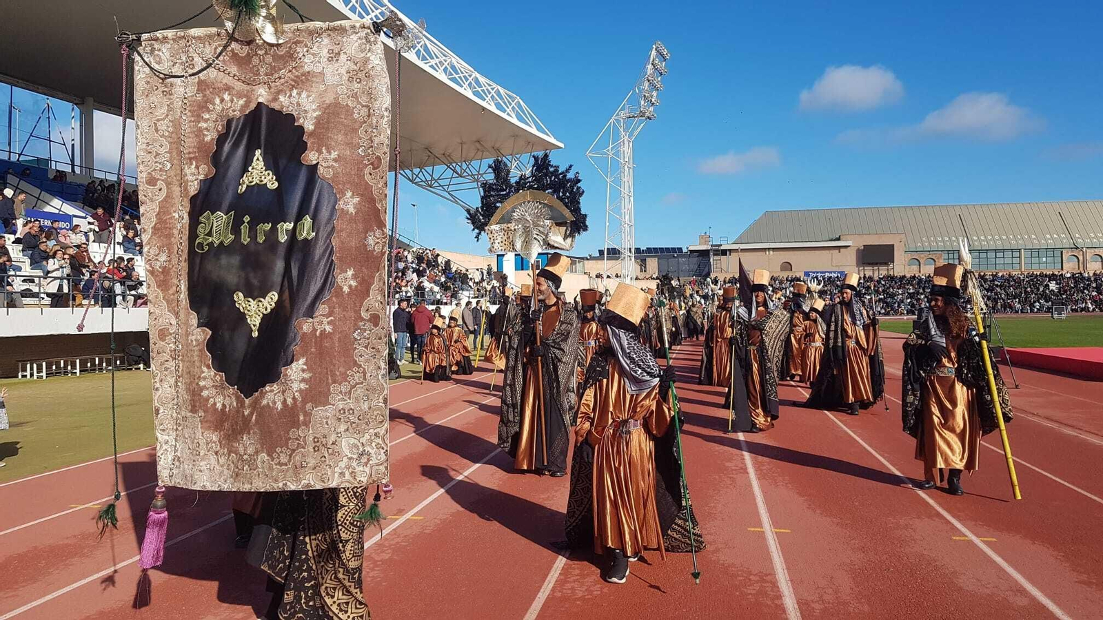 Imágenes de la llegada de los Reyes Magos en helicóptero.