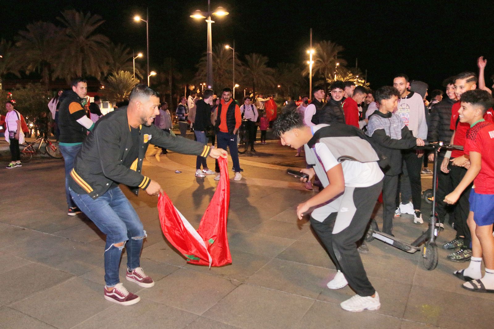 La celebración de la afición marroquí de Almería, en imágenes