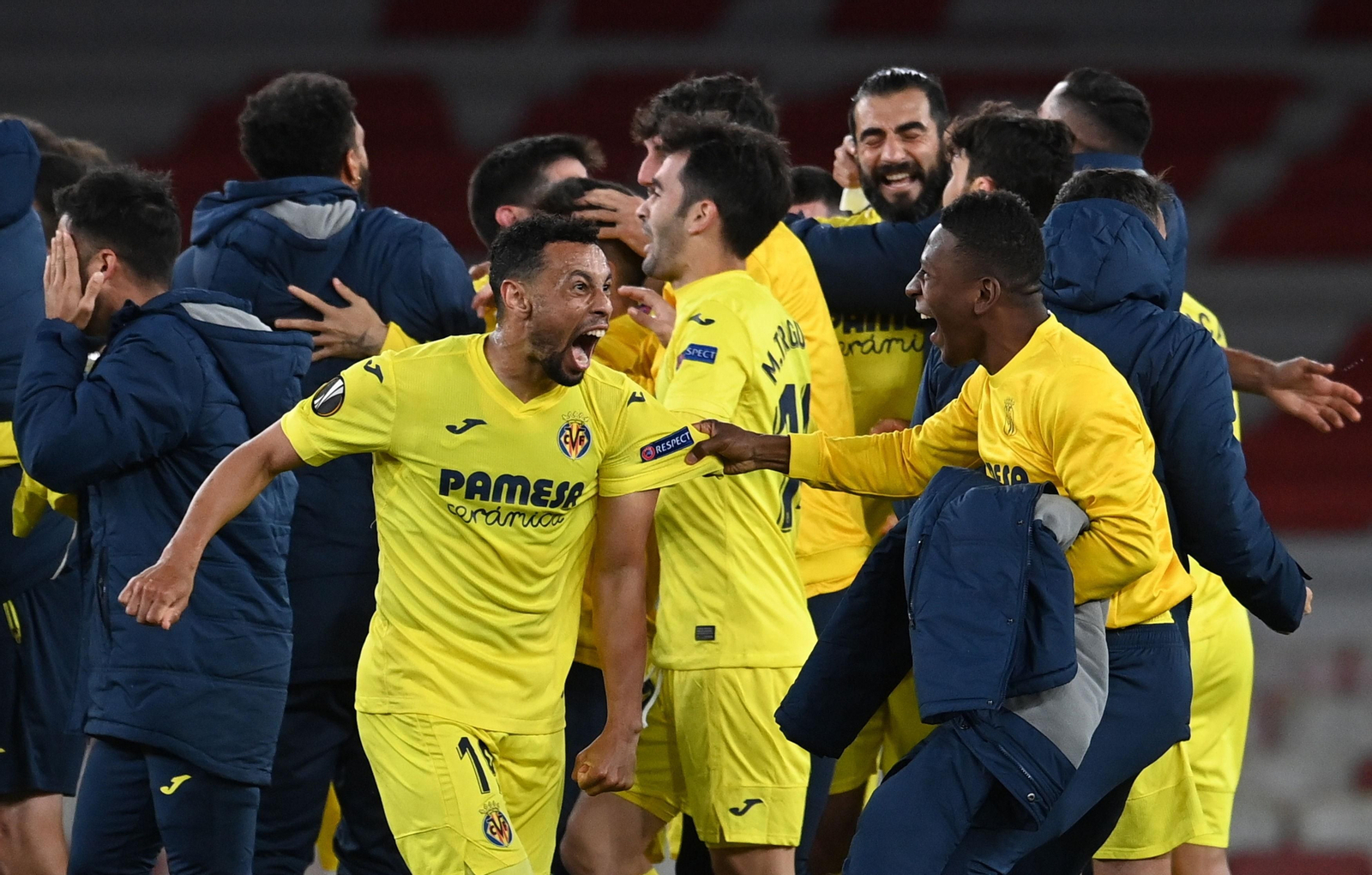 El Villarreal celebra su pase a la final.