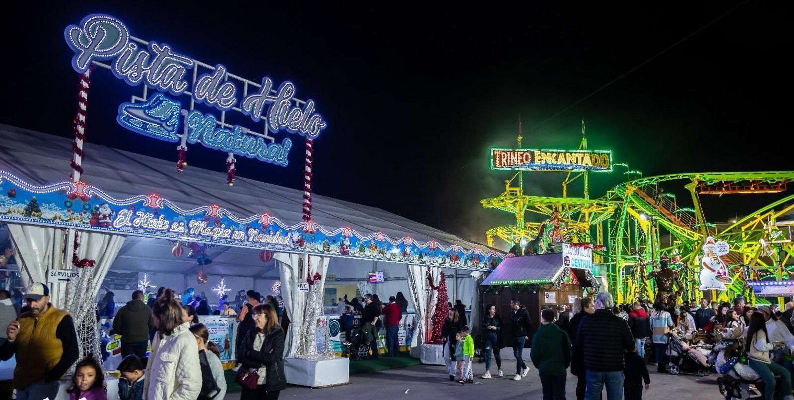 Una calle de Navidad Park
