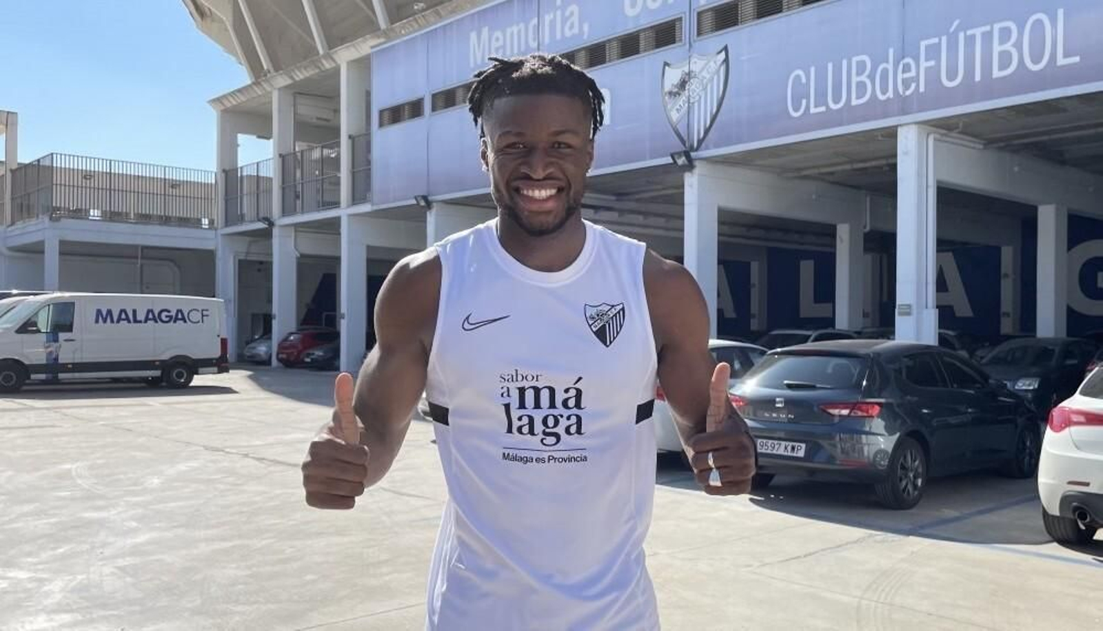 Sekou Gassama, en su primer entrenamiento con el Málaga CF. Sekou Gassama, en su primer entrenamiento con el Málaga CF.