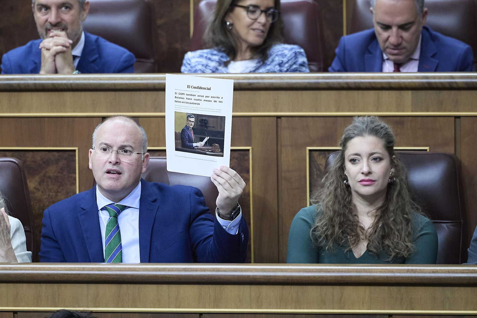 Miguel Tellado y Ester Muñoz, en el Congreso.
