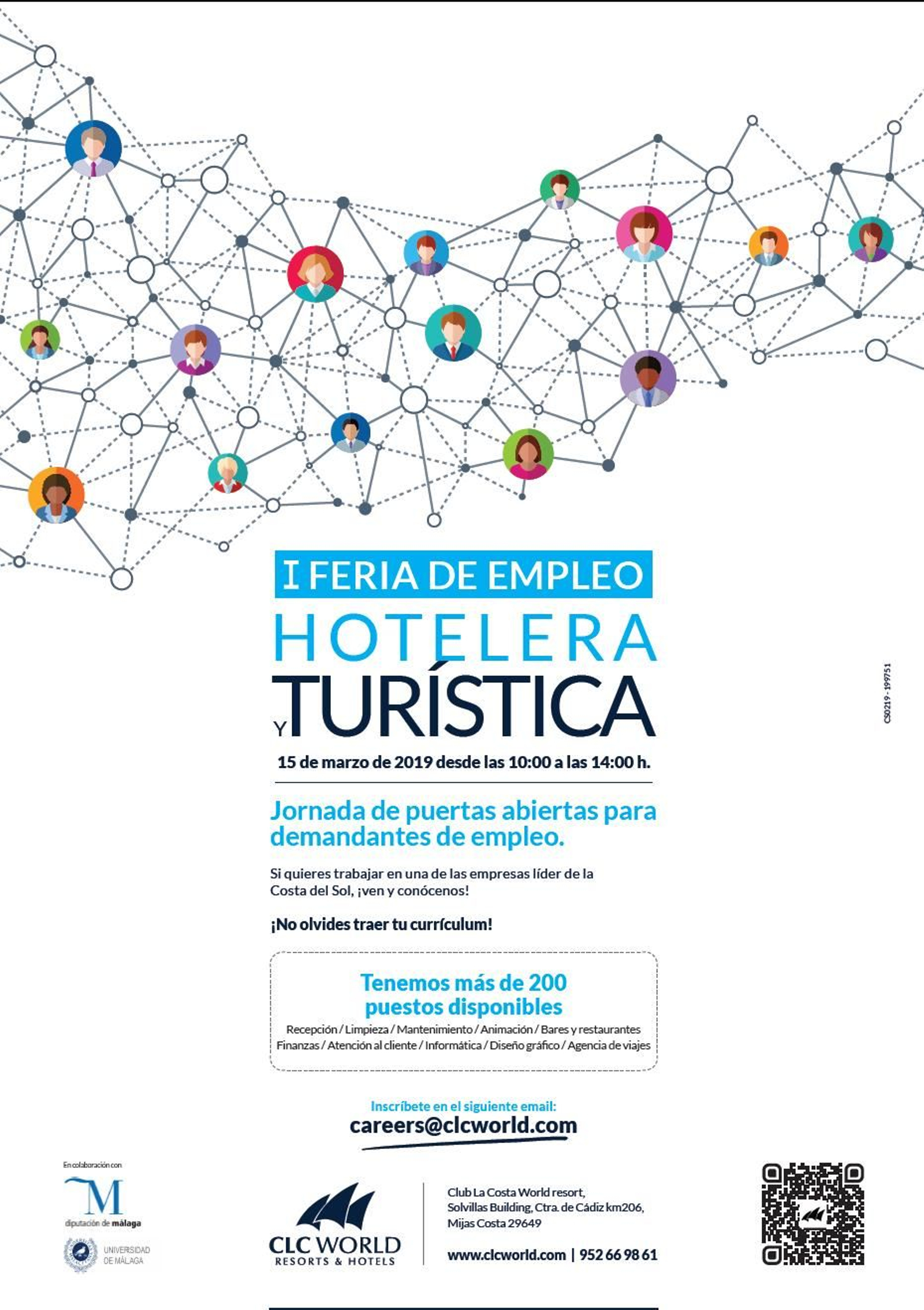 Cartel de la I Feria de Empleo Hotelera y Turística.