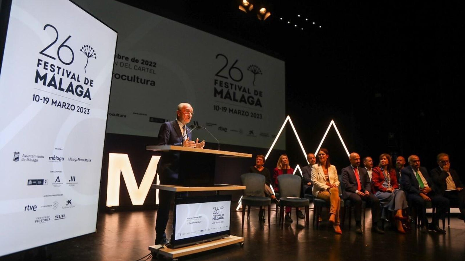 El alcalde de Málaga, este jueves en el Teatro Echegaray.