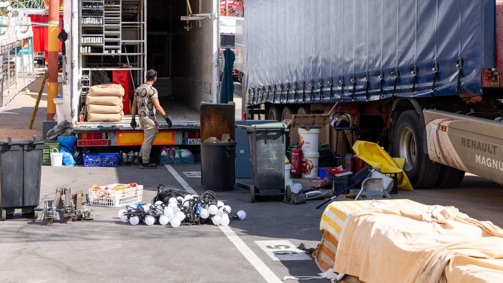 Así avanza el montaje de la feria de San Lucas