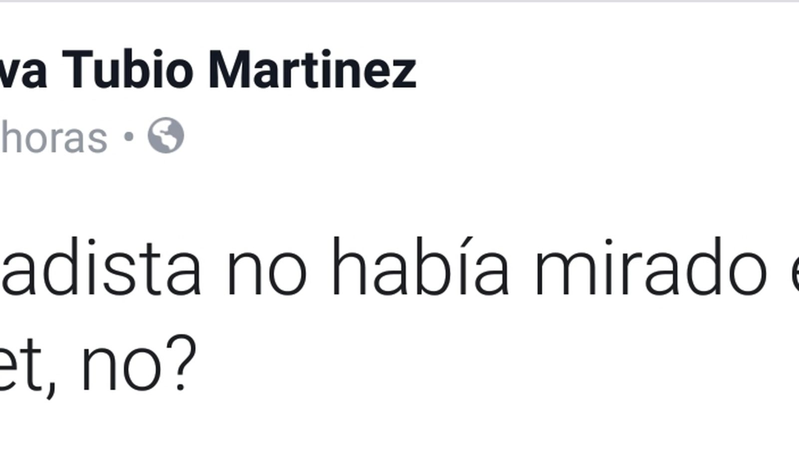El mensaje que colocó Tubío y que posteriormente borró de su cuenta.