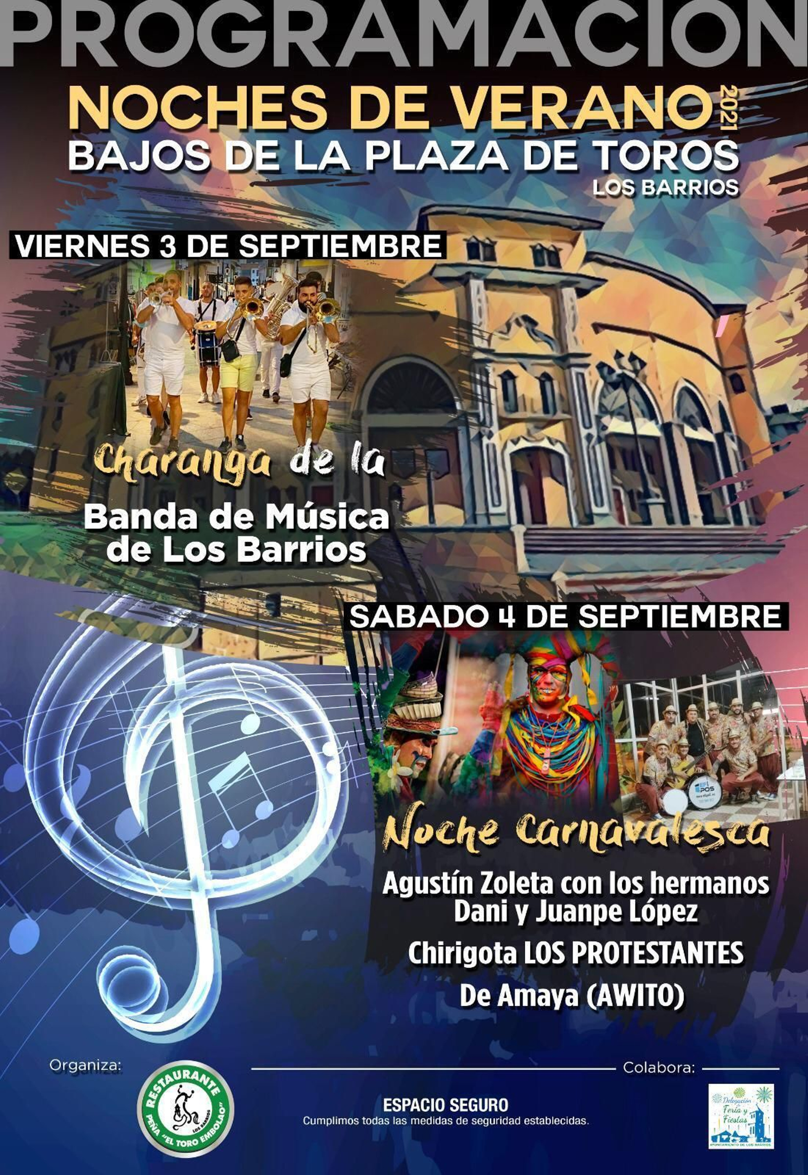 Cartel 'Noches de verano en los bajos de la plaza de toros'