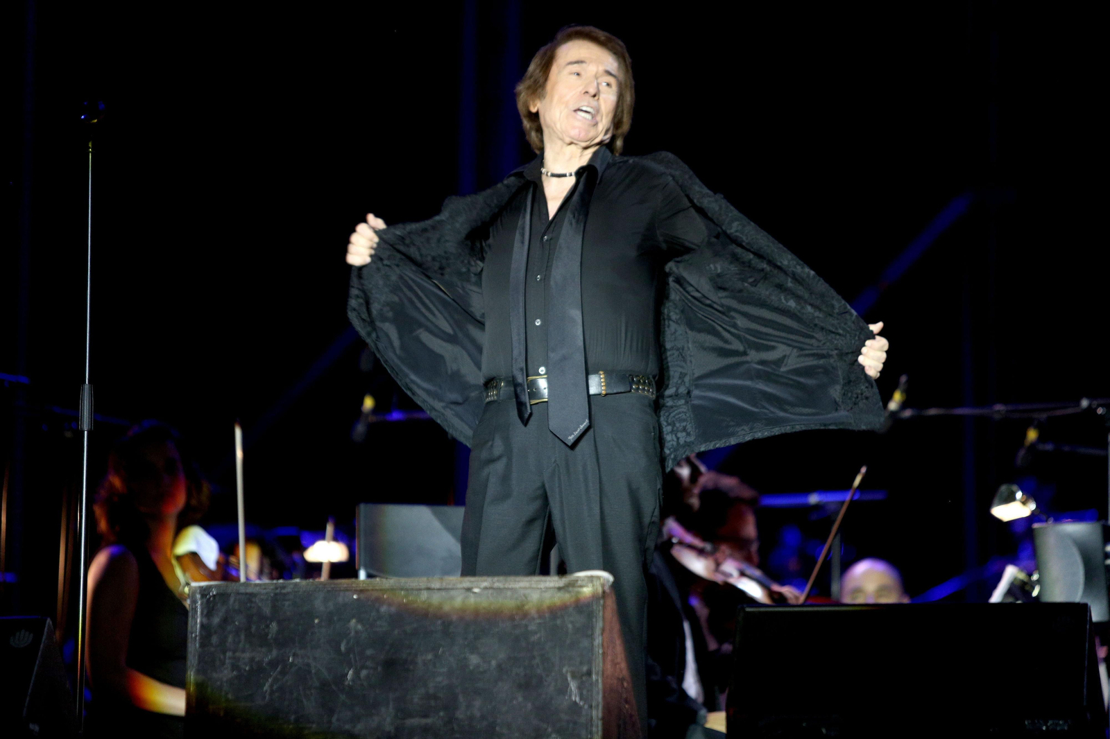 Raphael en acción durante su concierto del año pasado en Huelva.