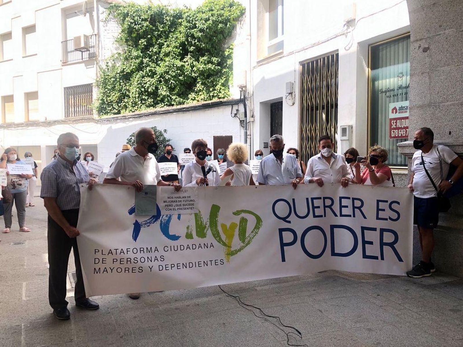 Protesta de la Plataforma de Mayores de Pozoblanco.