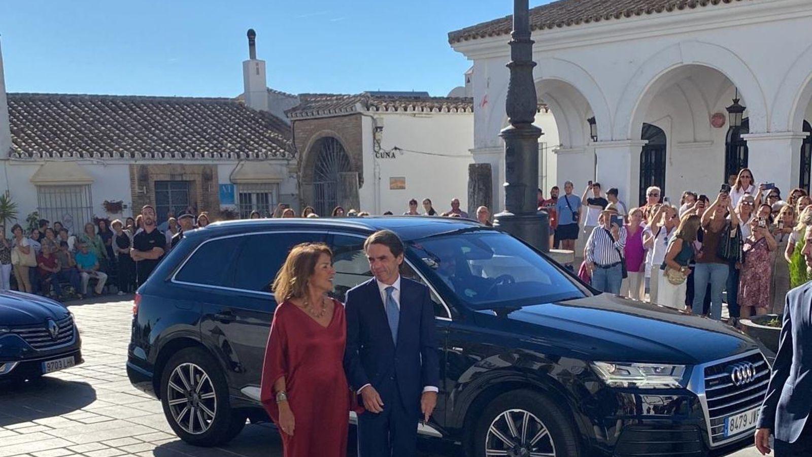 José María Aznar y Ana Botella en Medina Sidonia por la boda de Javier Prado