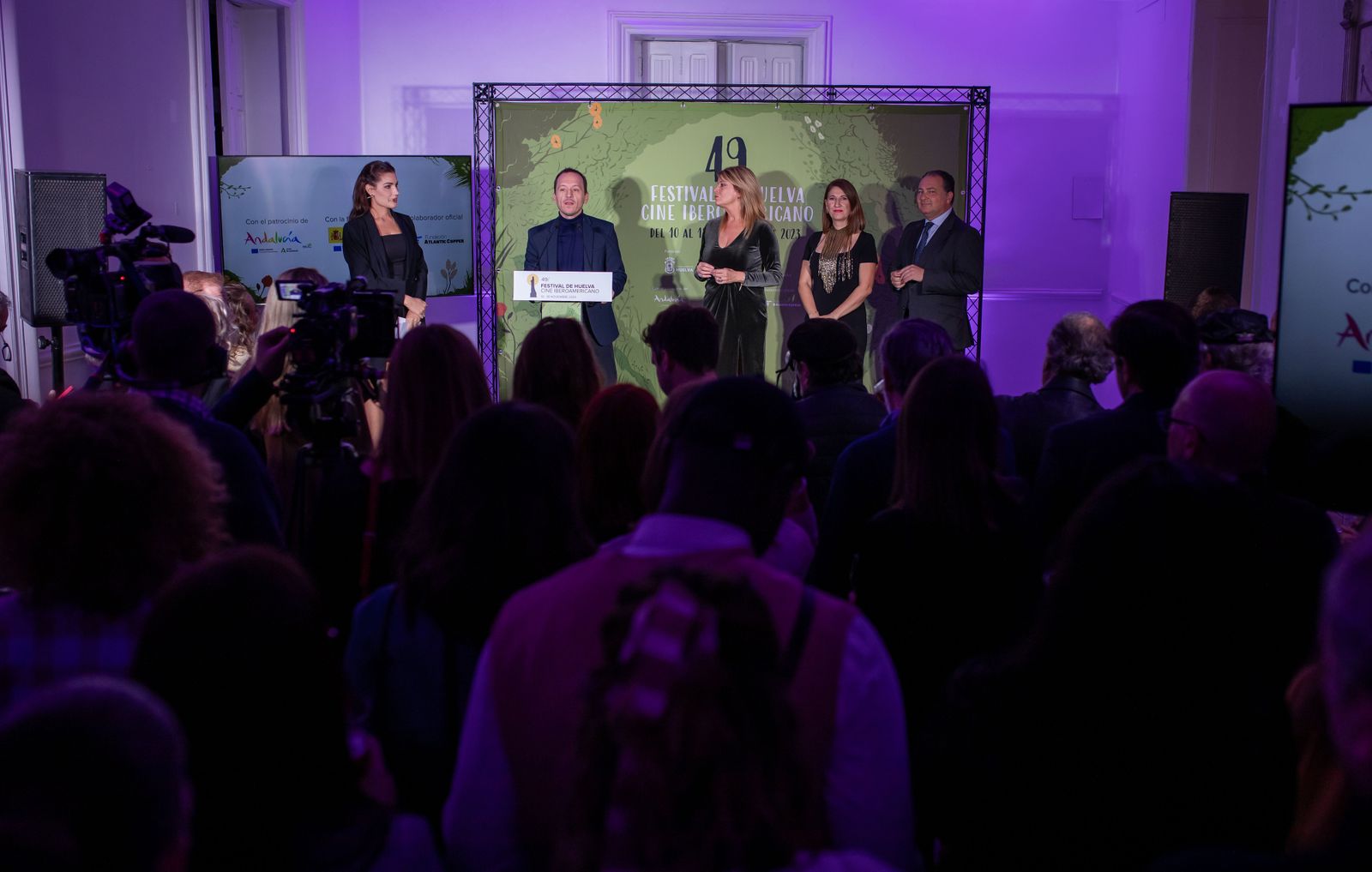 Imágenes de la presentación en Madrid del Festival de Huelva de Cine Iberoamericano