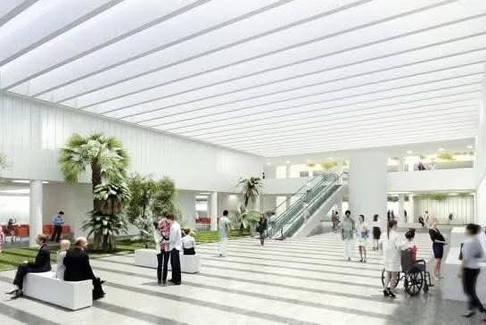 Recreación del interior del nuevo hospital Materno-Infantil para Huelva.