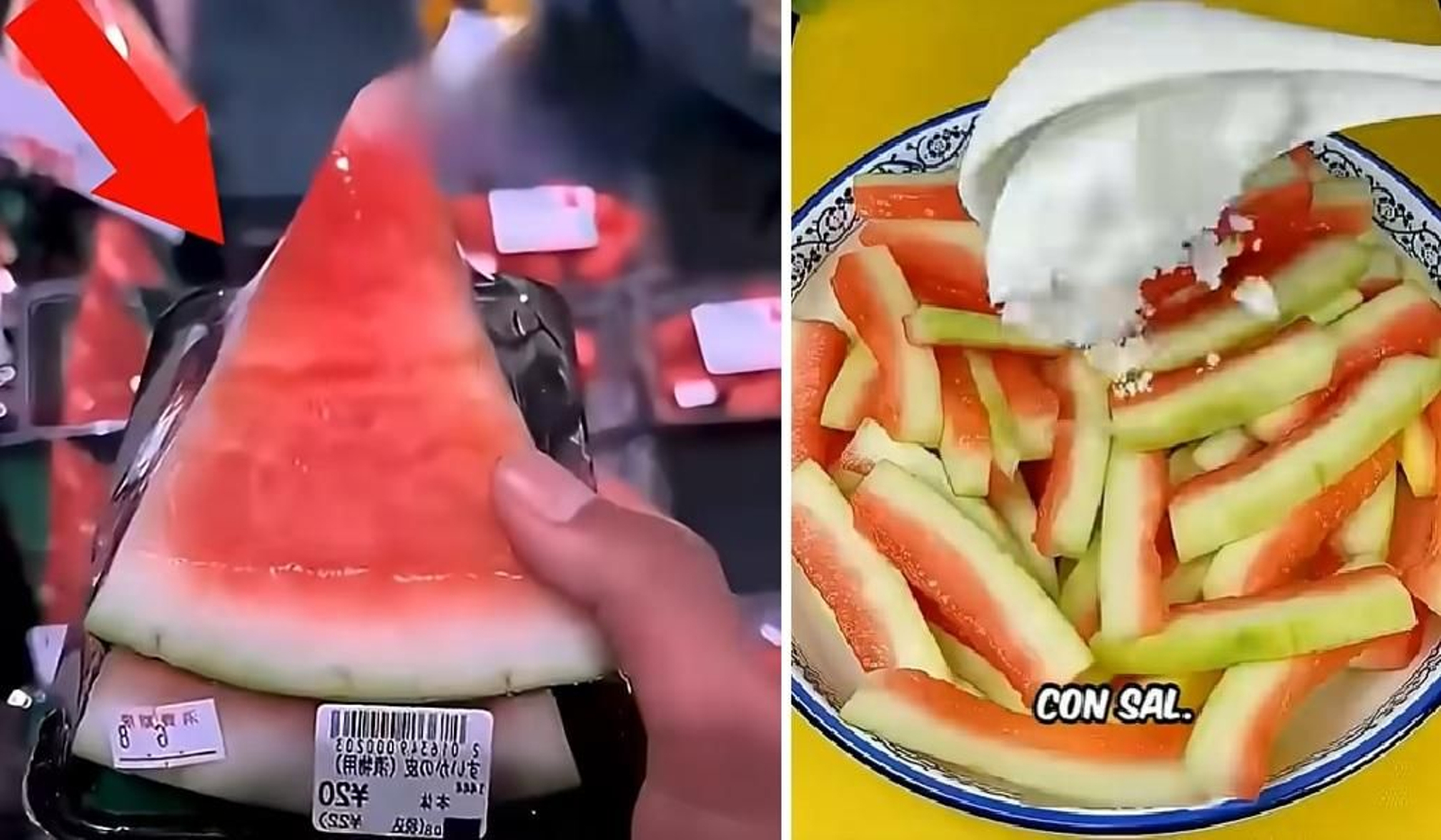 La cáscara de sandía se comercializa en supermercados japoneses