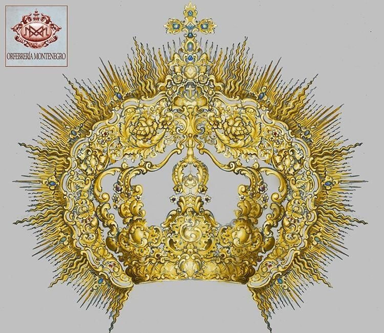 Parte del diseño de la corona para la Divina Pastora.