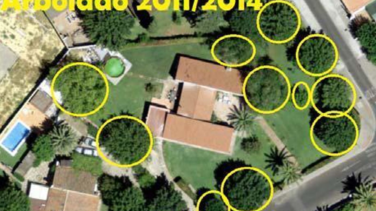 Zonas verdes que tenía la parcela de Juan Ponce de León 9.