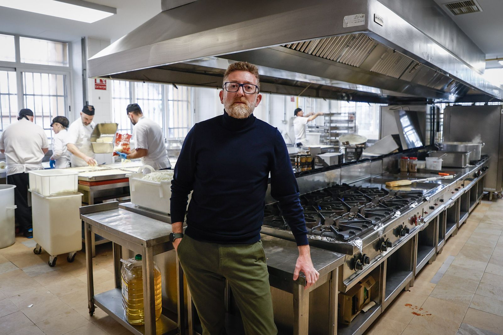 Jorge Sevilla en las cocinas de Fuentenueva.