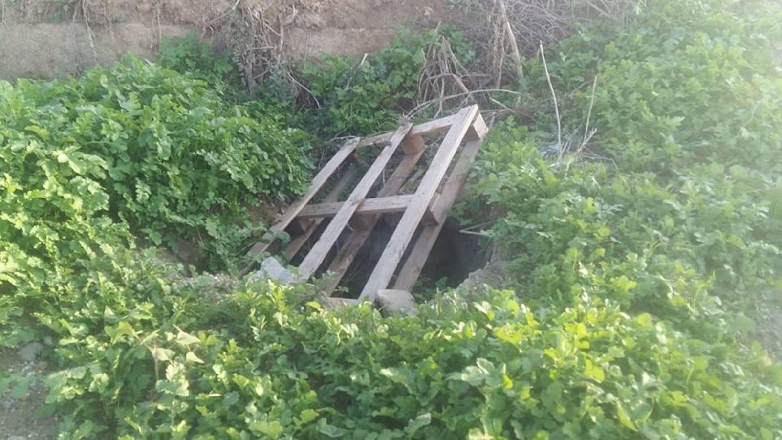 Otro agujero peligroso que ya ha sido asegurado.