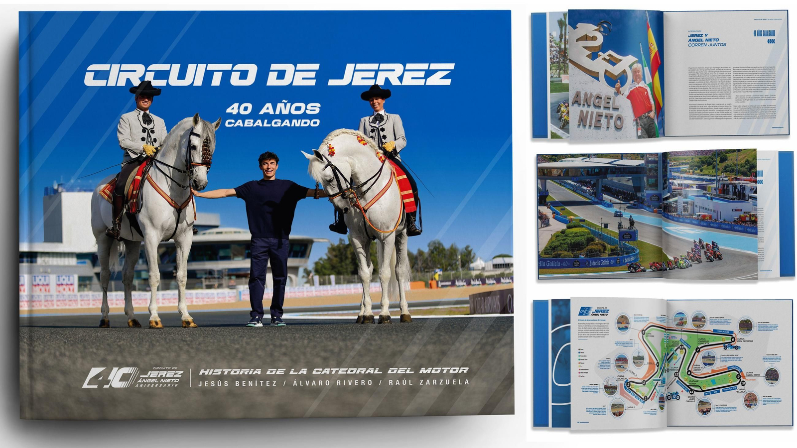 Detalles del libro 'Circuito de Jerez, 40 años cabalgando'.