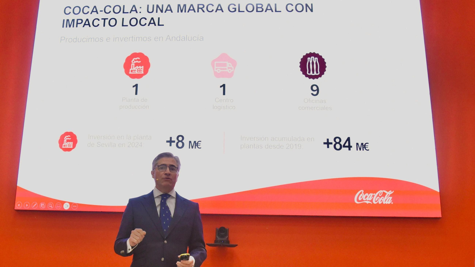 Eugenio Molina, director del Área Sur de Coca-Cola Europacific Partners Iberia, presenta el estudio de impacto económico.