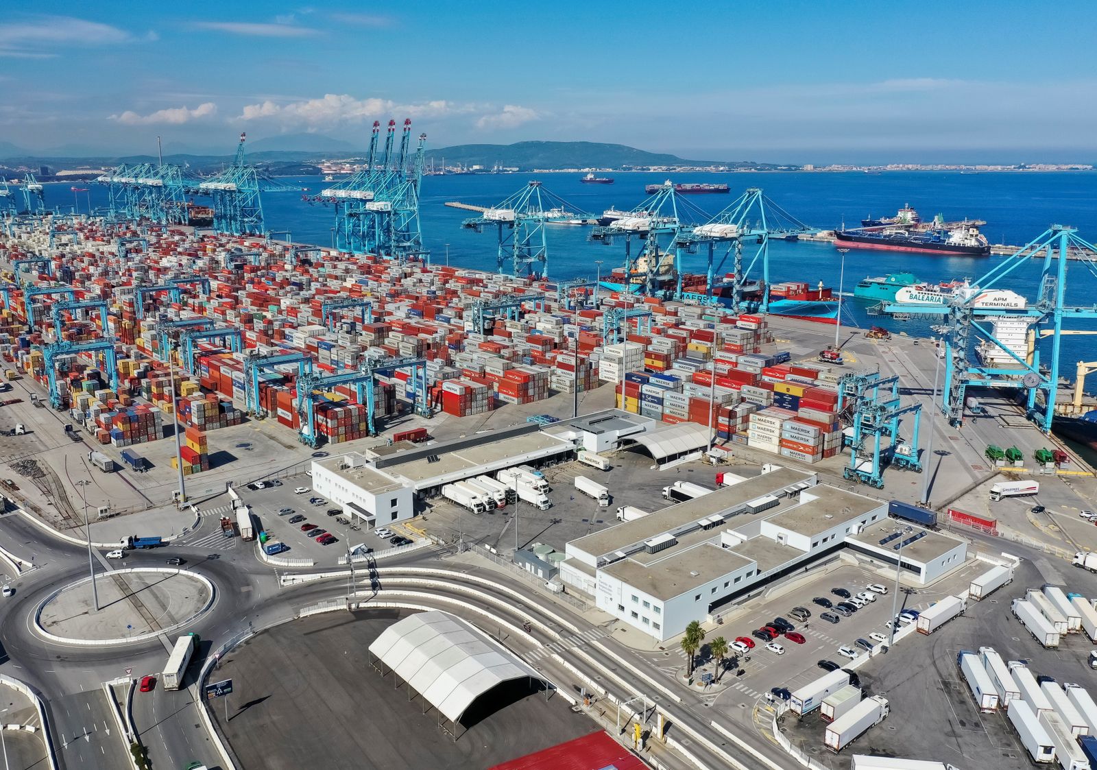 Vista aérea del Puerto de Algeciras.