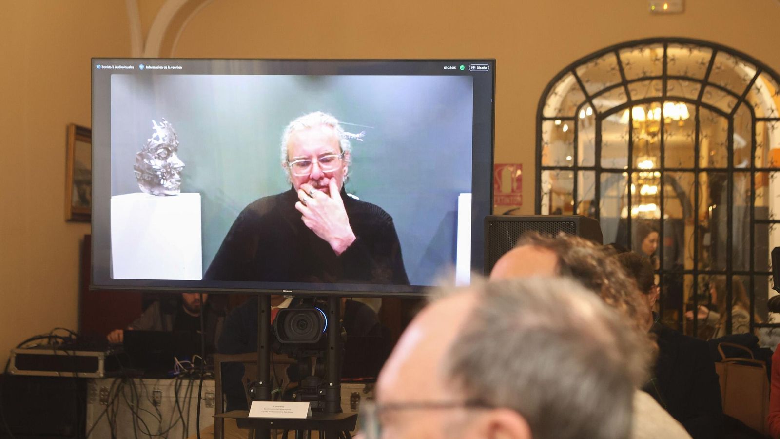 Jordi Díez, durante el debate a través de una videollamada