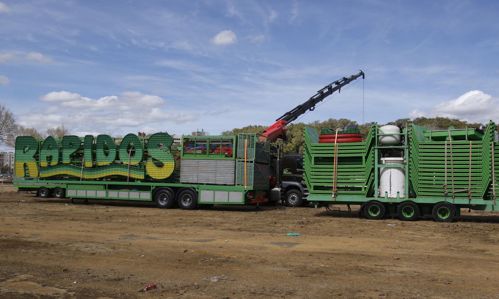 Una de las atracciones que ya se encuentra en el recinto ferial.