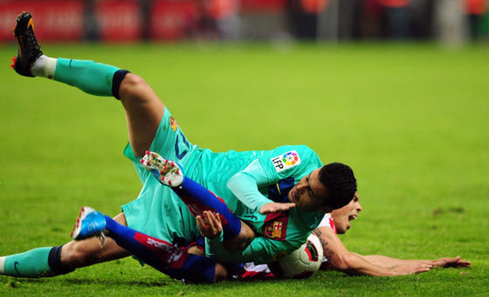 El Sporting frena al Barcelona tras 16 partidos seguidos ganando. / AFP