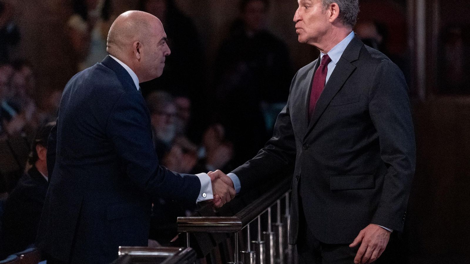 Lorenzo Amor saluda al líder nacional del PP, Alberto Núñez Feijóo.