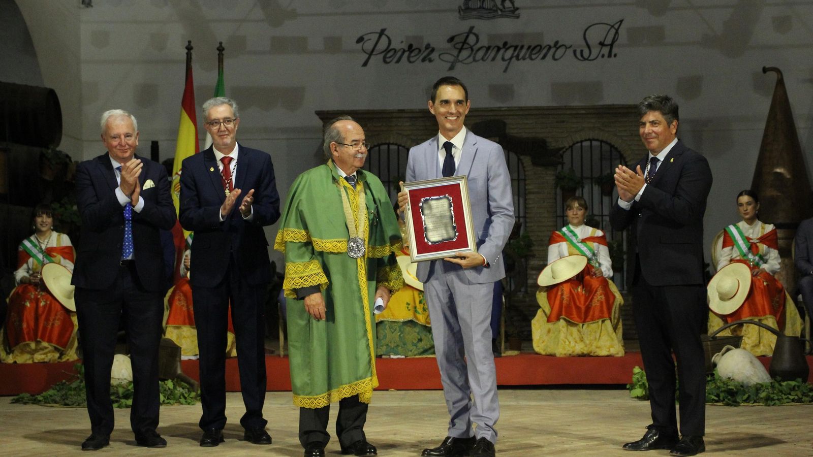 Las autoridades, durante el pregón de la Fiesta de la Vendimia de Montilla.