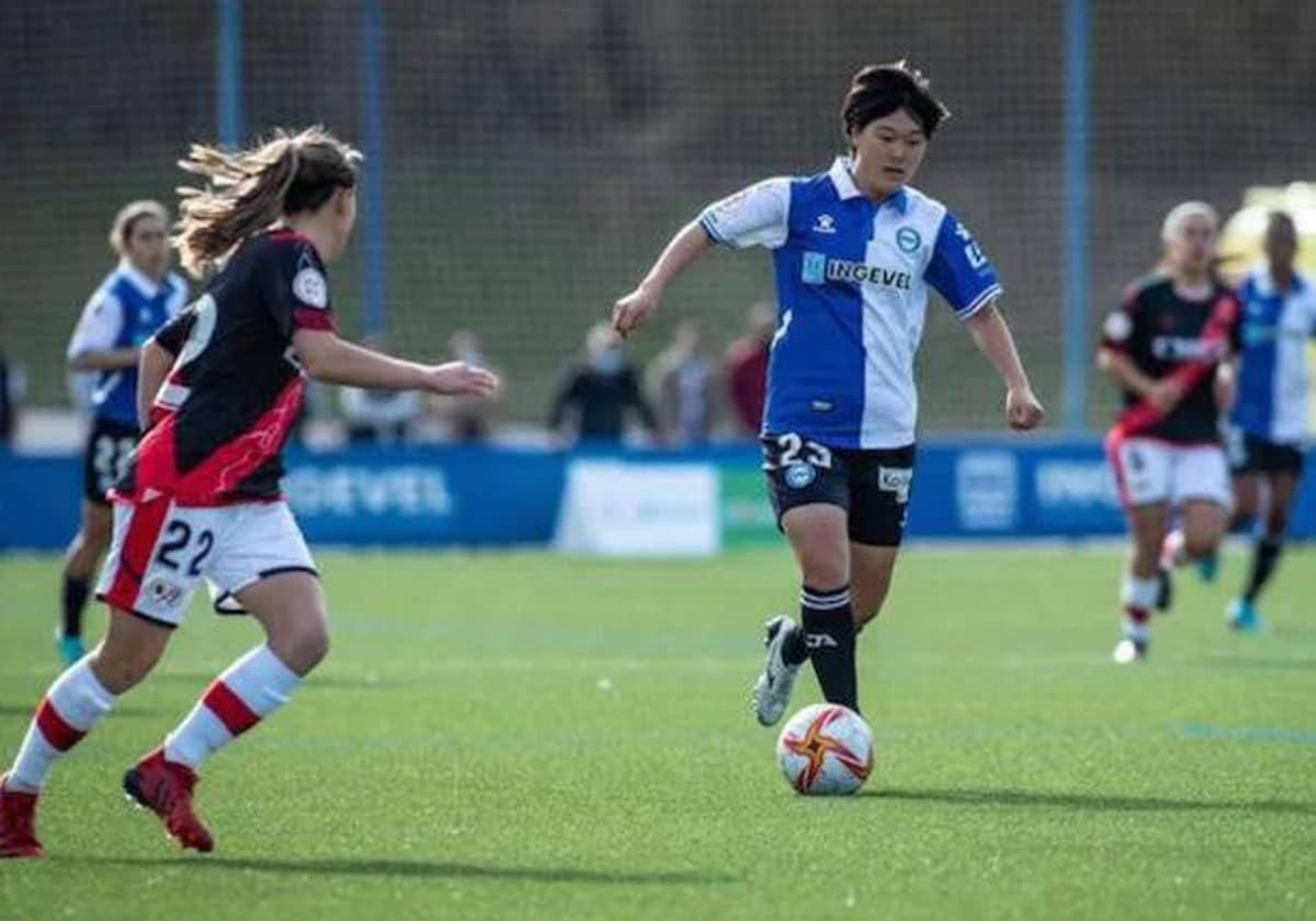 La jugadora, en un partido con el Alavés