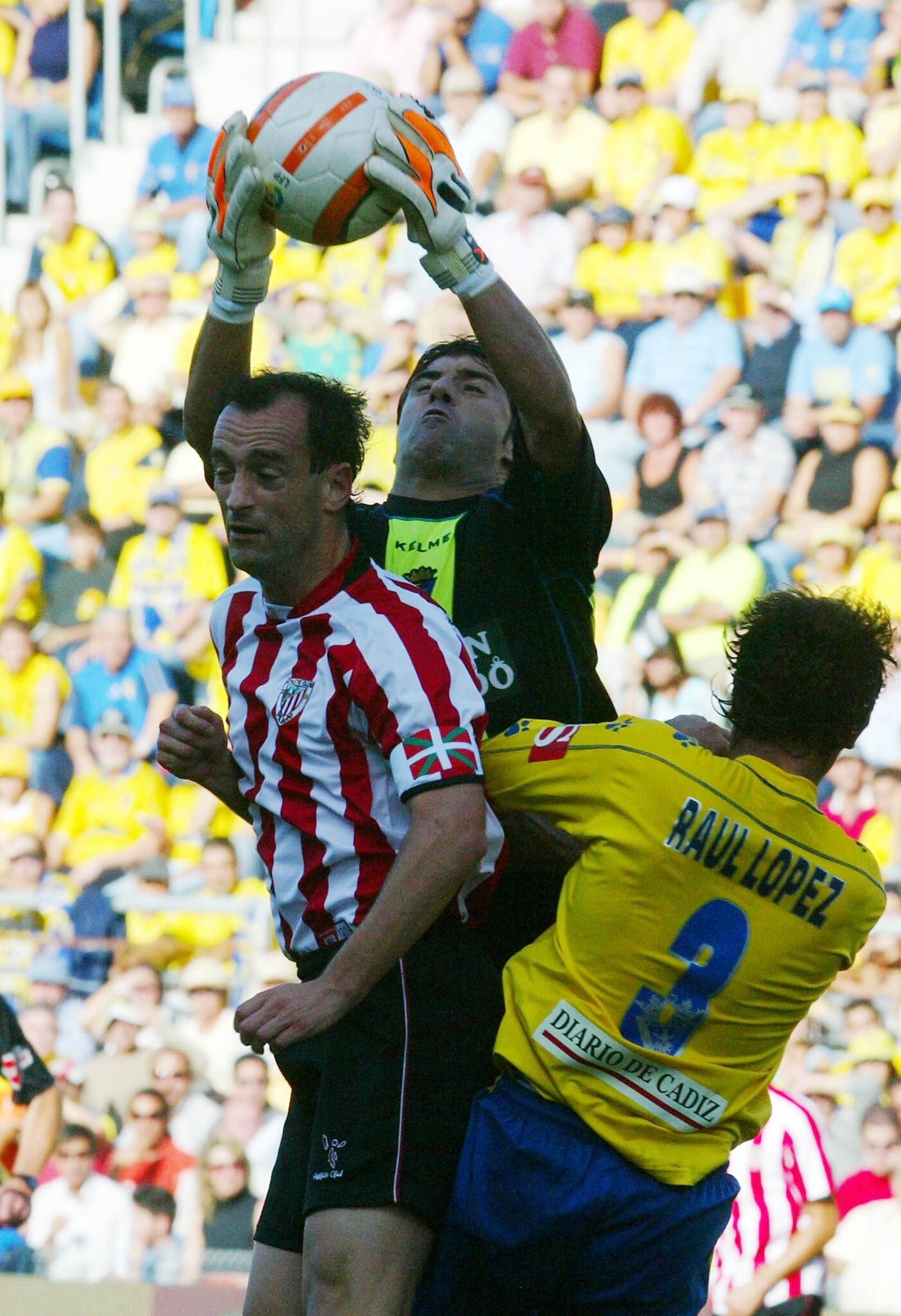 Armando, en un Cádiz-Athletic como portero del equipo amarillo.