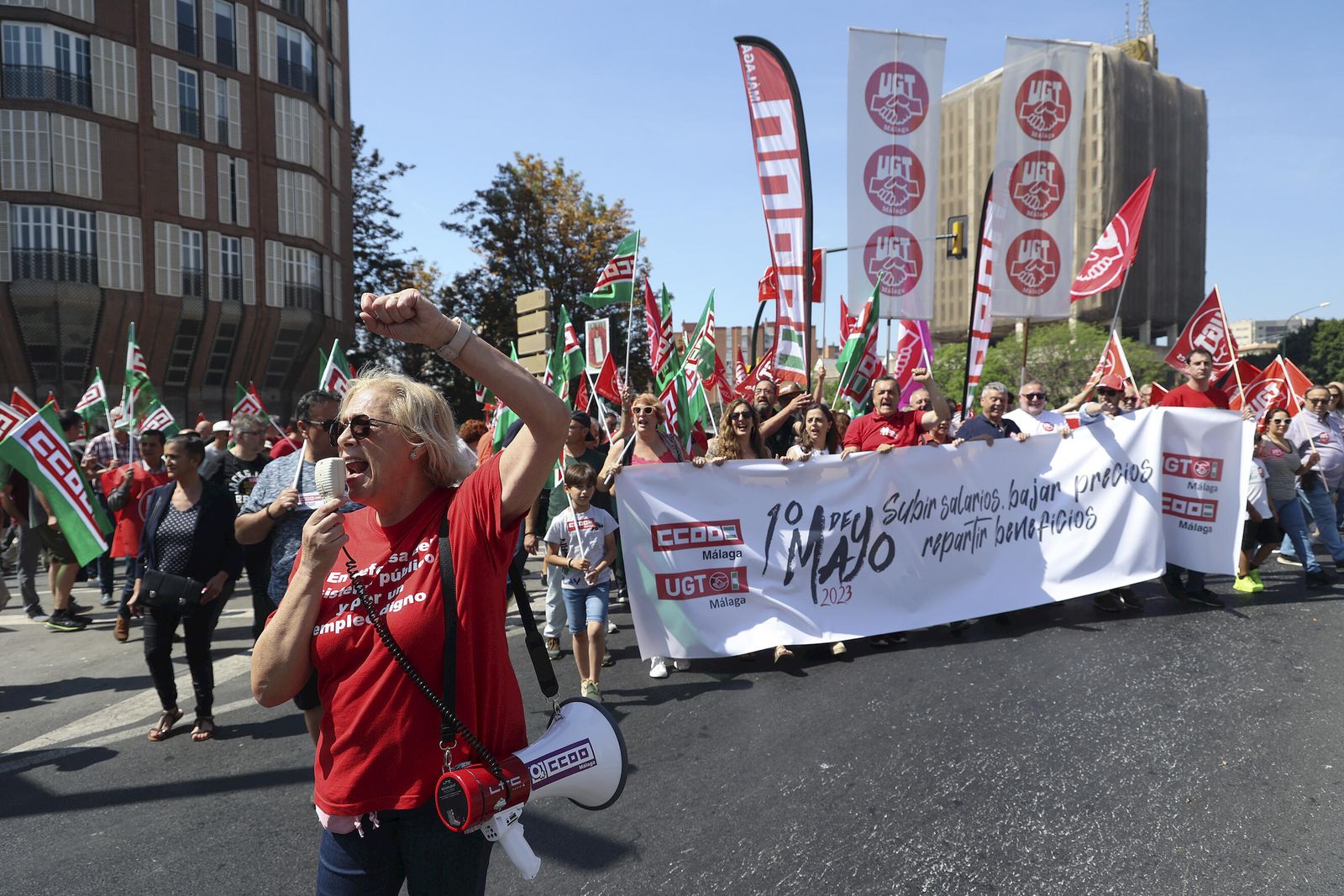 La manifestación del 1º de mayo de Málaga, en fotos