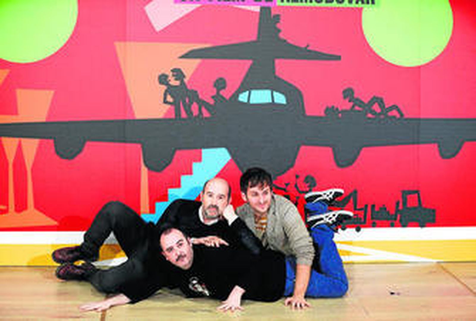 Javier Cámara, Raúl Arévalo y Carlos Areces, ayer, en la presentación.