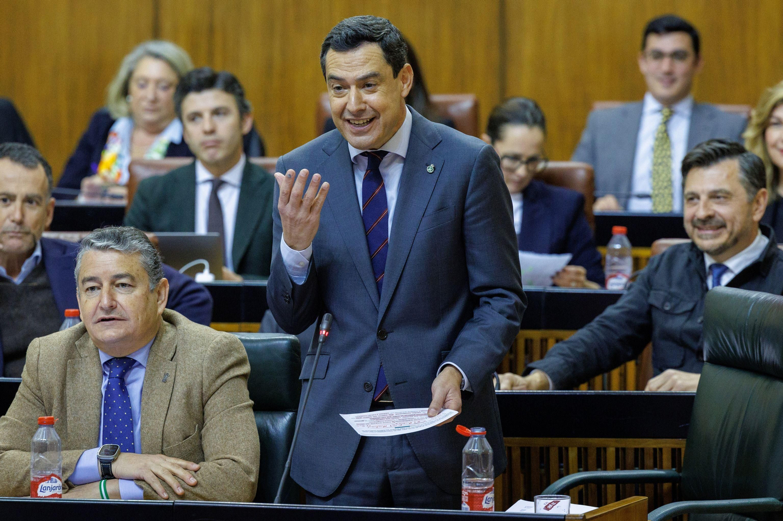 EL presidente de la Junta en la sesión de control en el Parlamento esta mañana.