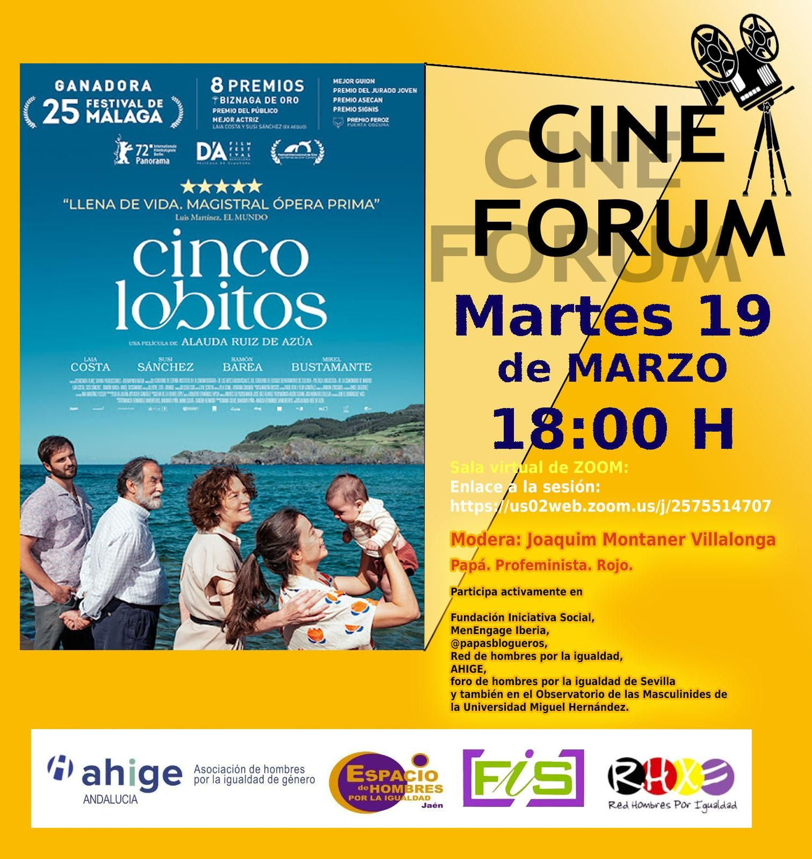 El Cine Forum está abierto a todos los públicos el próximo 19 de marzo.