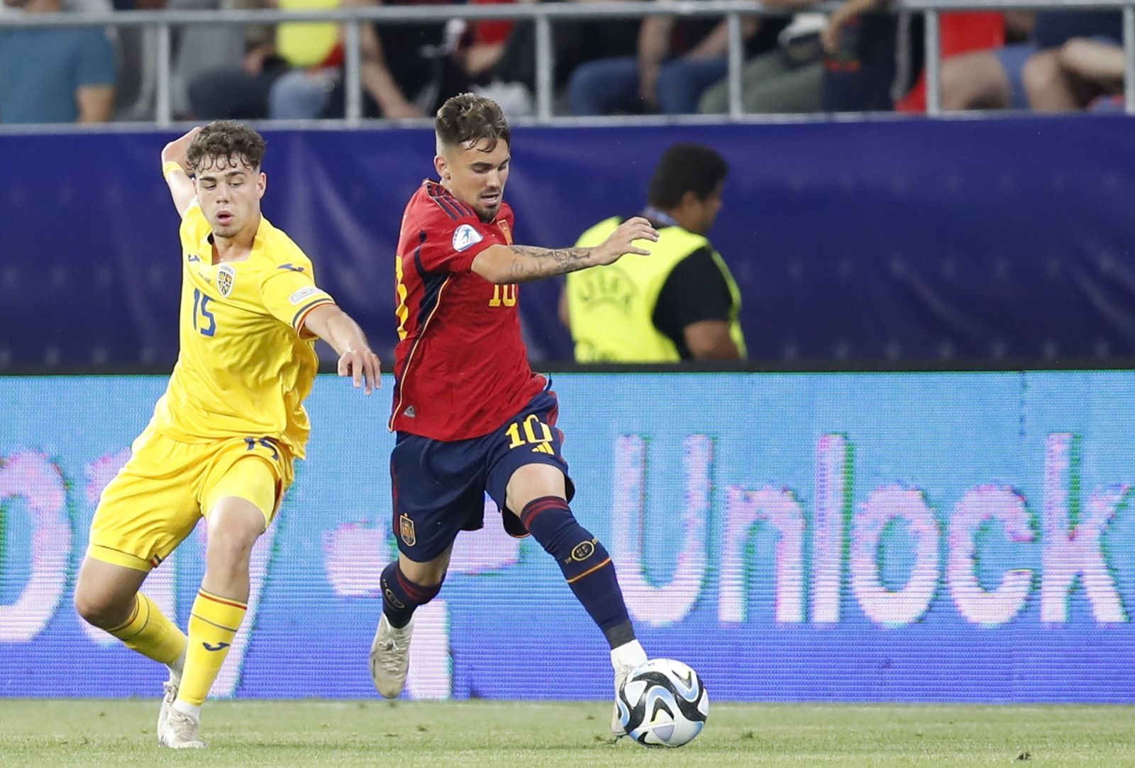 Imagen del partido entre España y Rumanía
