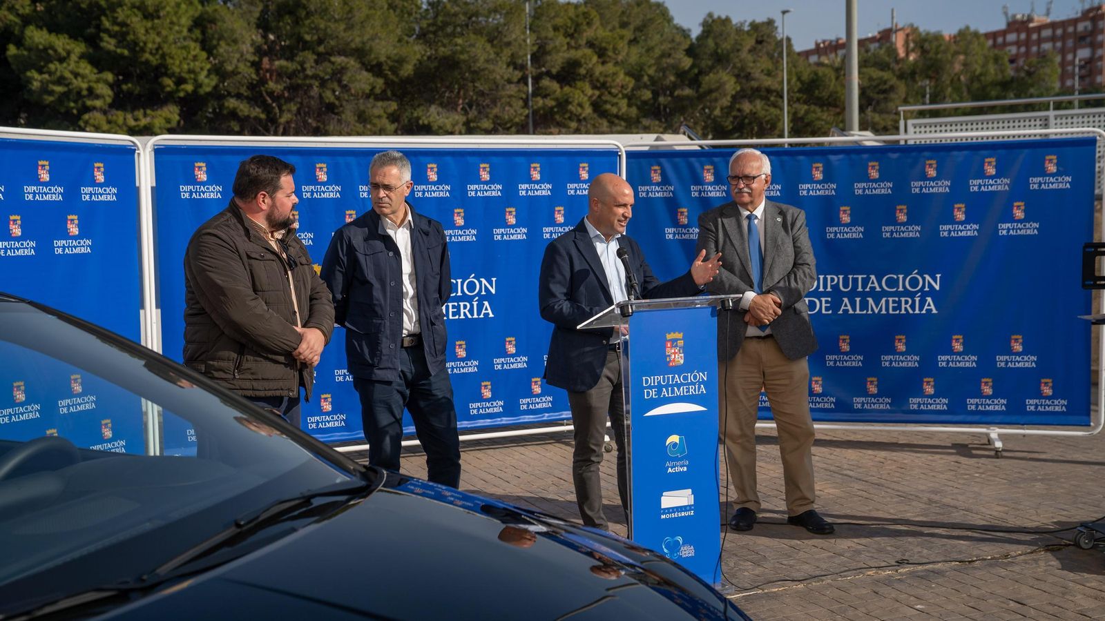 El diputado de Deportes, José Antonio García, durante su intervención en la presentación de la prueba.