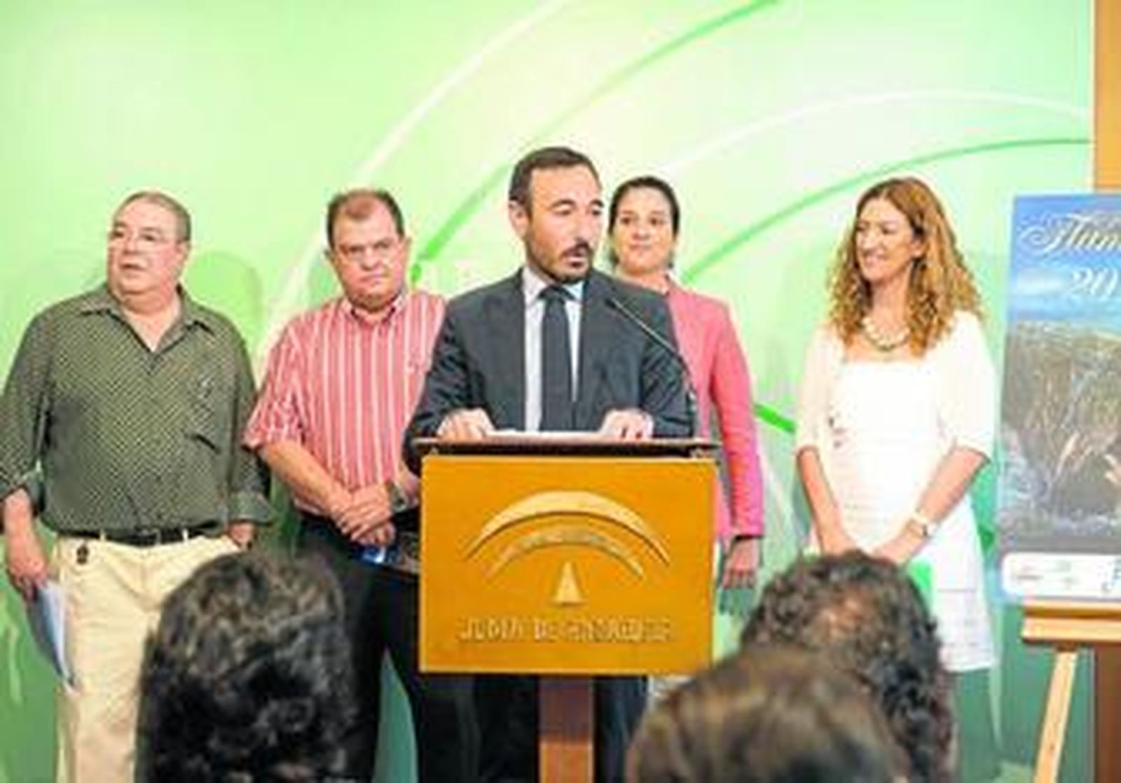 De izquierda a derecha Antonio Benítez, Antonio Castillo, Fernando López Gil, Cristina Saucedo y María Ángeles Carrasco.