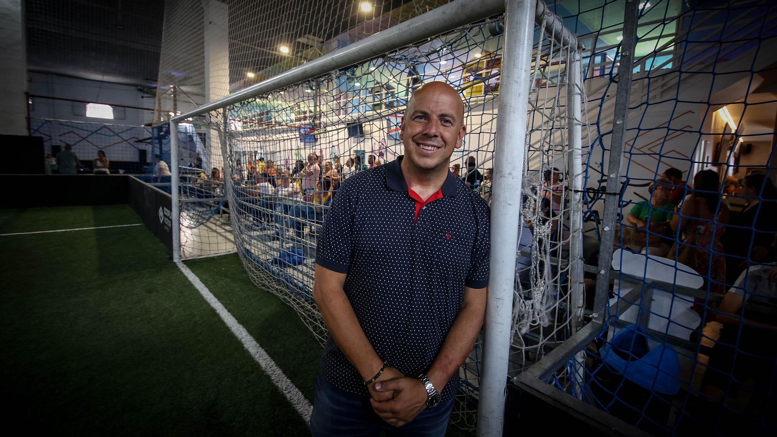 El dirigente roteño, en OcioPlay Indoor durante la entrega de trofeos de la Liga Antonio Puerta y Rafa Verdú.