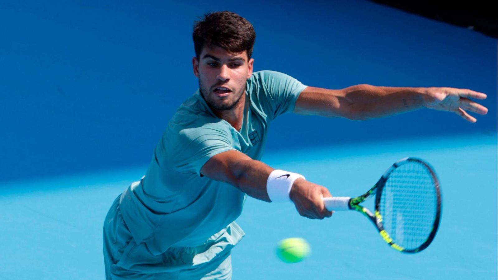 Carlos Alcaraz en los cuartos de final contra Rublev