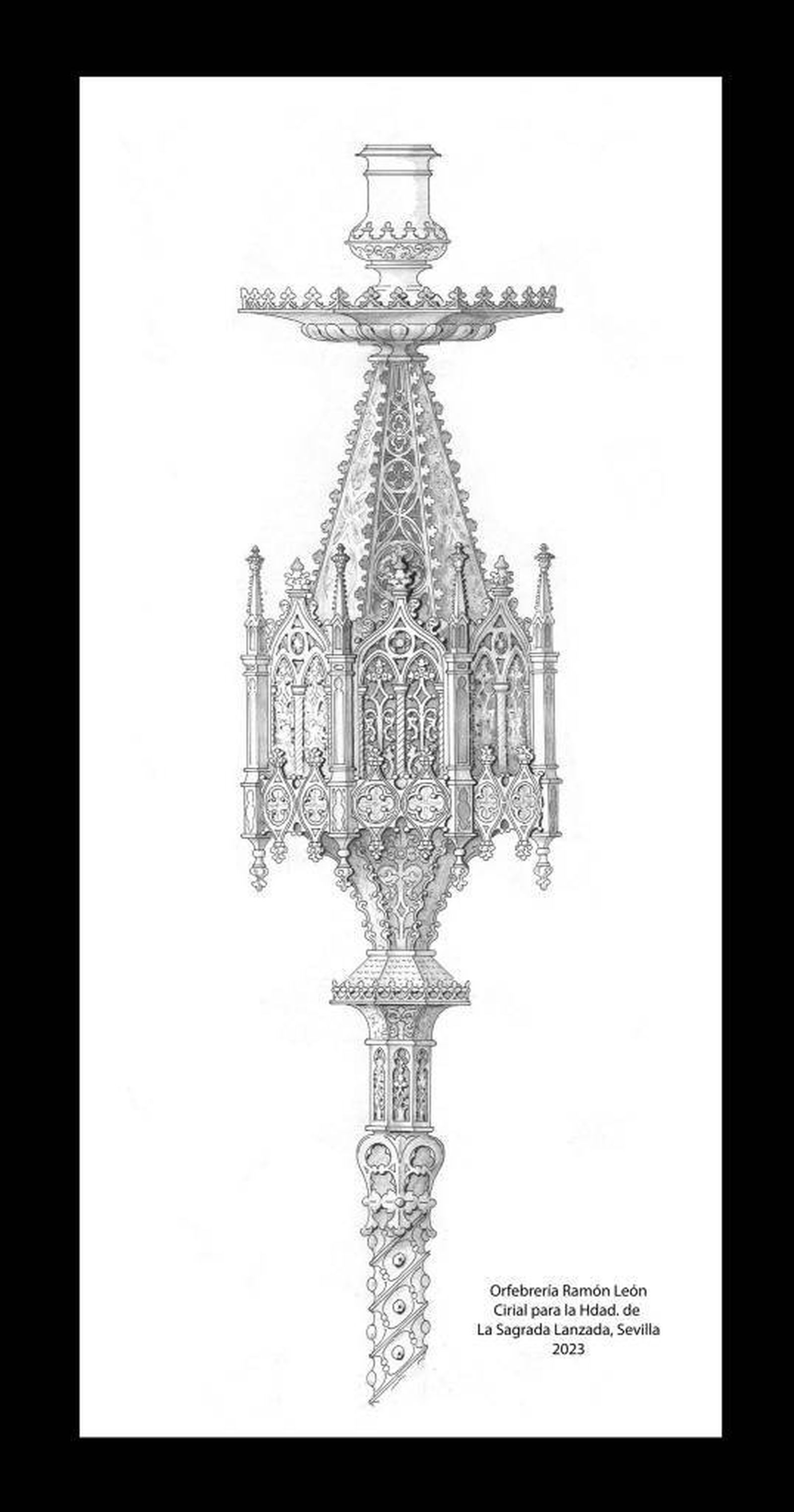 Diseño de los nuevos ciriales para la cofradía de la Lanzada